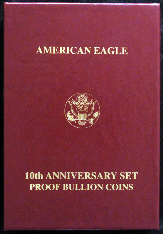 1995 American Eagles Tenth Anniversary Five Coin Set. Proof.