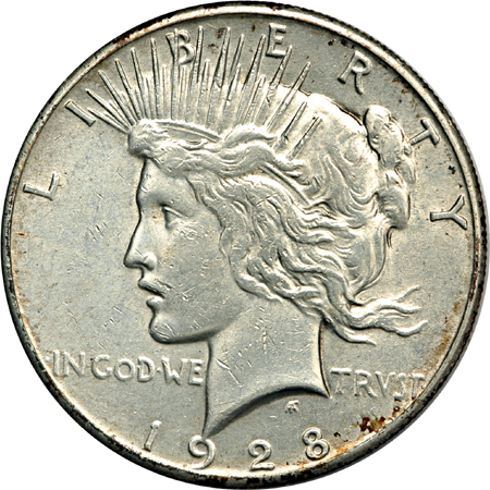 Album (1921 - 1935-S) of Peace dollars.