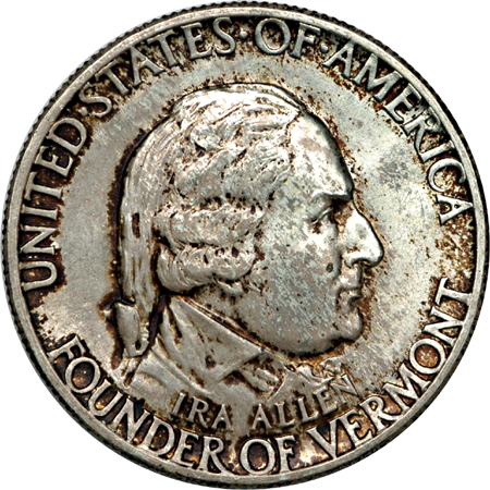 1927 Vermont commemorative half-dollar with original holder, MS-63.