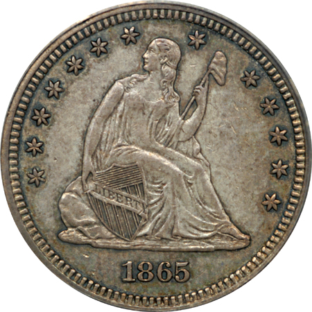 1865 PCGS AU-50.