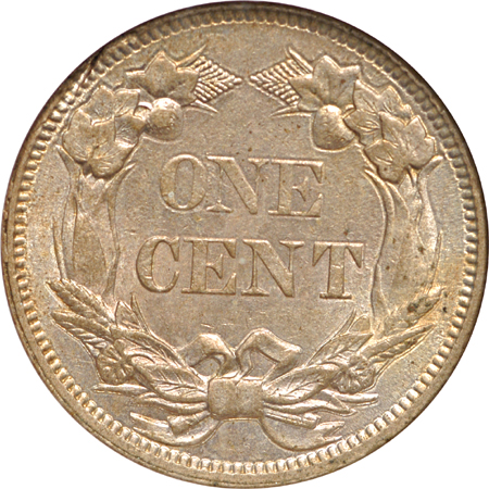 1858 Small Letters. NGC MS-63.