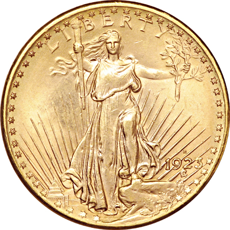 1916-S, 1923 and 1923-D Saint-Gaudens double-eagles.