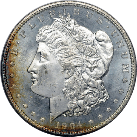 1878 8TF and eight additional non-certified Morgan dollars.