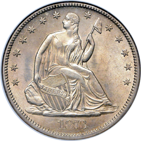 1873-CC No Arrows. NGC MS-61.