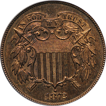 1872 PCGS PF-64 RB.