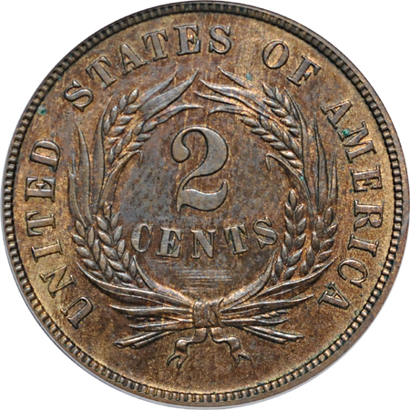 1870 PCGS PF-63 BN.