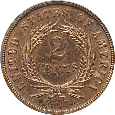 1869 PCGS PF-64 RB.