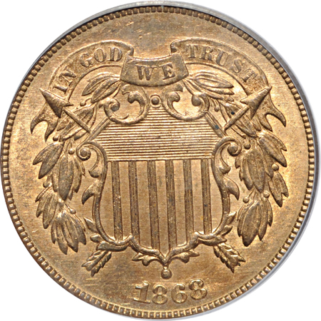 1868 PCGS MS-64 RD.