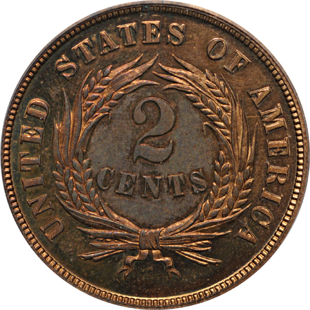 1868 PCGS PF-63 RB.