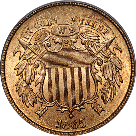 1865 PCGS MS-65 RD.