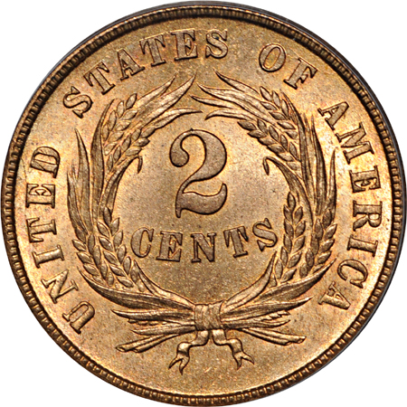 1865 PCGS MS-65 RD.