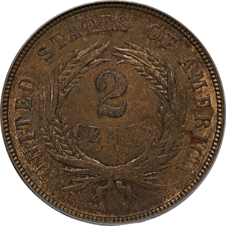 1867 Doubled Die Obverse, PCGS AU-55.