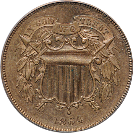 1864 Large Motto and 1866, PCGS PF-64 BN.