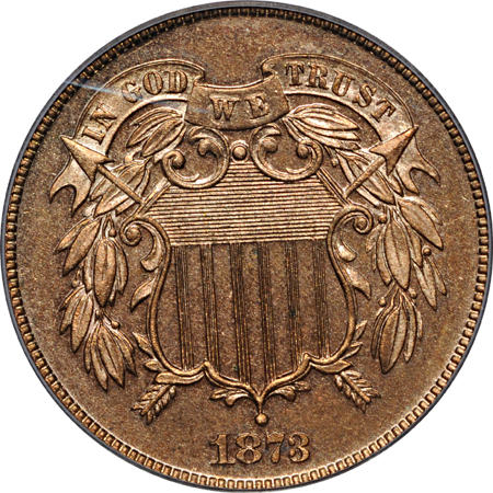 1873 Closed 3. PCGS PF-64 RB.