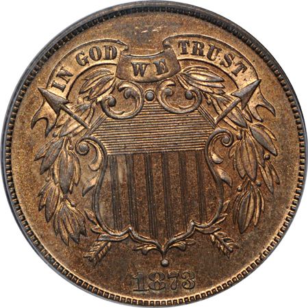 1873 Closed 3. PCGS PF-65 RB.