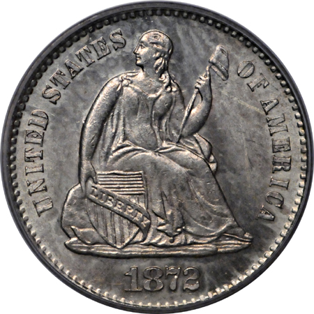 1872-S Above Bow. PCGS MS-64.