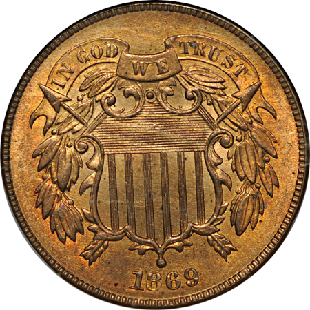 1869 NGC MS-65 RD.