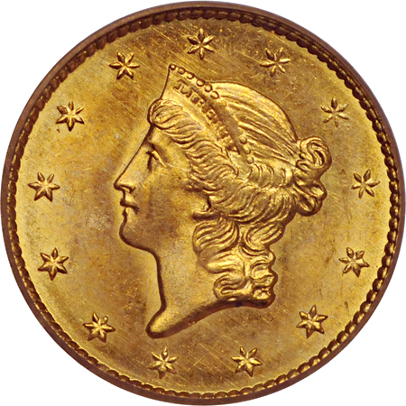 1849 Open Wreath. PCGS MS-64.