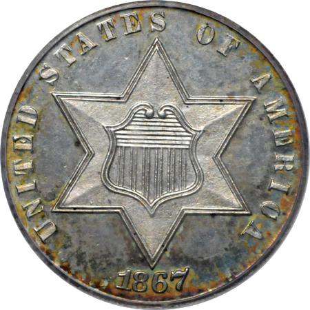 1867 PCGS PF-64.