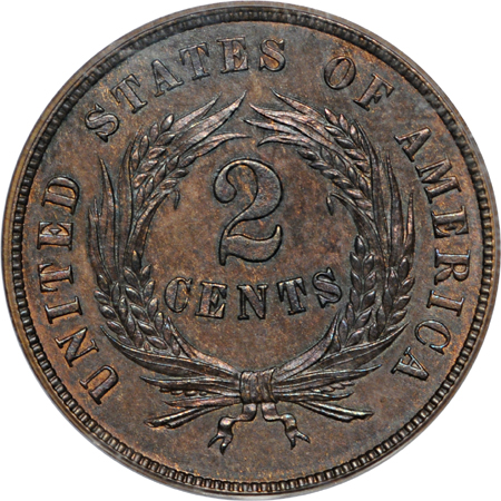 1864 Small Motto. PCGS PF-64 BN.