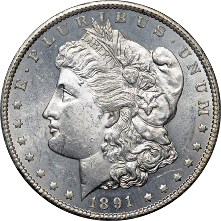 1881-CC and 1891-CC Morgan dollars.