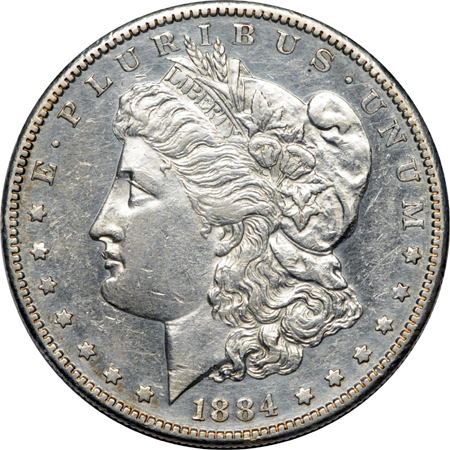 1883-S, 1884-S and 1885-S Morgan dollars, AU.