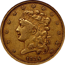 1834 Plain 4. NGC VF-30.