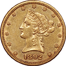 1870-S and 1892-CC Coronet eagles.