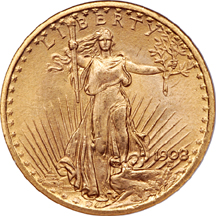 1908 No Motto and 1927 Saint-Gaudens double-eagles, NGC.