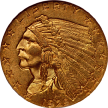 1928 and 1929 Indian quarter-eagles, NGC MS-63.