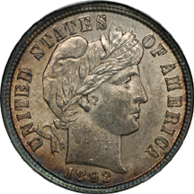 Two 1892 and One 1893-O Barber dimes, NGC.