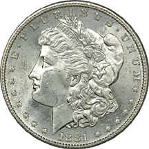 1881-S (lot of six) Morgan dollars, PCGS MS-64.