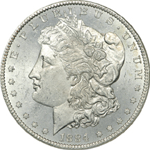 1878-CC and 1884-CC Morgan dollars, NGC MS-64.
