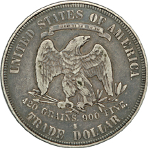 Charming and attractive "box Trade dollar." 1877-S.