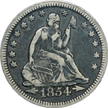 1854-O Arrows, Huge O. PCGS VF-30.