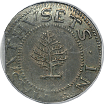 1652 "Noe-1, LDS" Pine Tree Shilling, large planchet, PCGS AU-55.