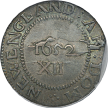 1652 "Noe-1, LDS" Pine Tree Shilling, large planchet, PCGS AU-55.