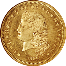 1880 $4 Flowing Hair Stella, Judd-1657, Pollock-1857, R-6., NGC PF-66 Eliasberg.