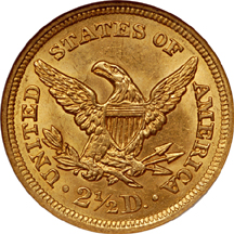 1855 Liberty Head quarter-eagle, NGC MS-62 Eliasberg.