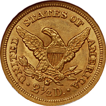 1859-S Liberty Head quarter-eagle, NGC AU-58 Eliasberg.