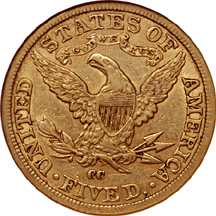 1881-CC Liberty Head half-eagle, NGC AU-53 Eliasberg.