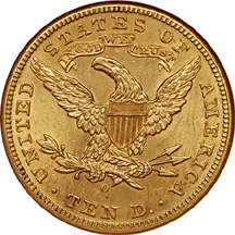 1893-O Liberty Head eagle, NGC MS-62 Eliasberg.