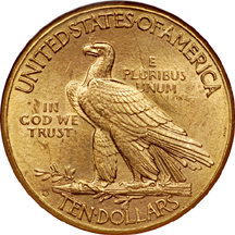 1914-D Indian Head eagle, NGC MS-62 Eliasberg.