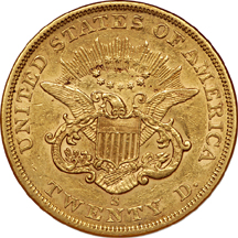 1862-S Liberty double-eagle, NGC AU-50 Eliasberg.