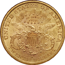 1882-S Liberty double-eagle, NGC AU-58 Eliasberg.