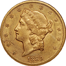 1889-CC Liberty double-eagle, NGC AU-55 Eliasberg.