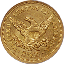 1850-O, Breen-1, Liberty Head quarter-eagle, NCS scratched, improperly cleaned, AU Details Eliasberg.