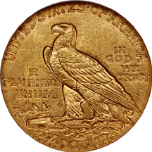 1928 Indian Head quarter-eagle, NGC MS-63 Eliasberg.