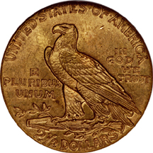 1929 Indian Head quarter-eagle, NGC MS-64 Eliasberg.