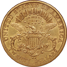 1878-CC Liberty Head double-eagle, NGC AU-50 Eliasberg.